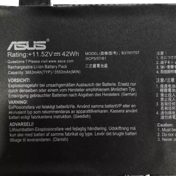 Originálna batéria pre notebooku ASUS B31N1707 - Image 3