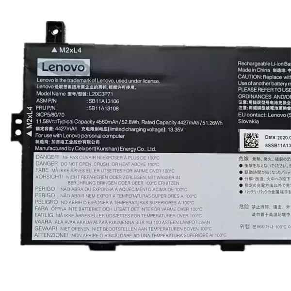 Originálna batéria pre notebooku LENOVO X13 Yoga G2,SB11A13105 SB11A13106 5B11A13107 5B11A13108 - Image 3