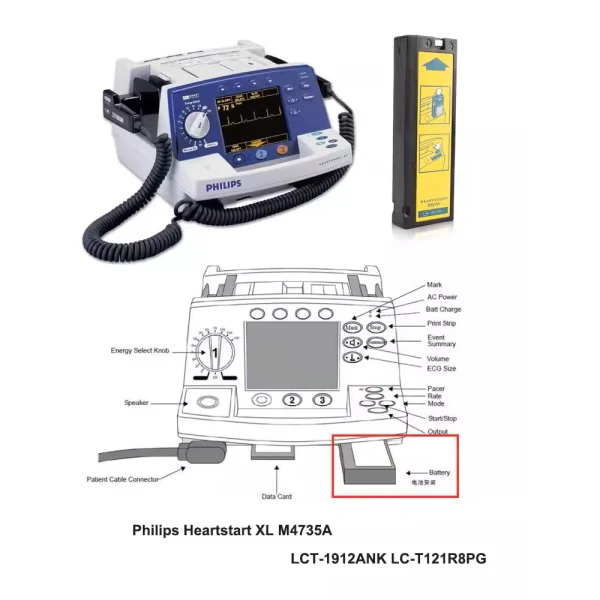 Originálna batéria pre Philips Heartstart M4735A M3516A LCT-1912ANK LC-T121R8PG - Image 4