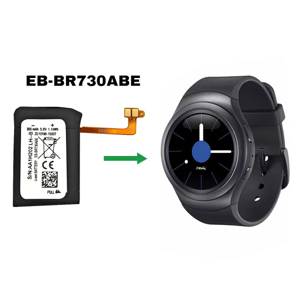 Náhradná batéria EB-BR730ABE pre Samsung Galaxy Gear S2 3G (SM-R730 SM-R730A SM-R730V SM-R730S SM-R730T),Galaxy Gear S2 Classic 3G (SM-R735 SM-R735A SM-R735T SM-R735V),Gear Sport SM-R600 - Image 4