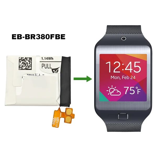 Náhradná batéria EB-BR380FBE pre Samsung Gear 2 (SM-R380),Gear 2 Neo (SM-R381) - Image 4