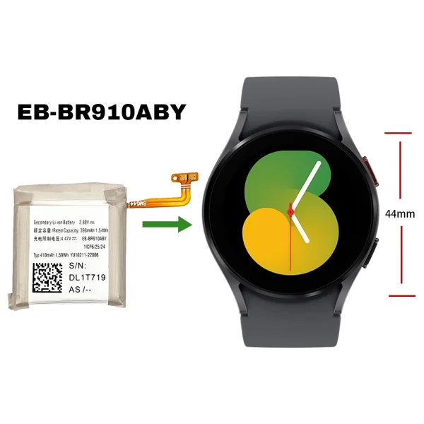 Náhradná batéria EB-BR910ABY pre Samsung Galaxy Watch 5 (44mm) SM-R910 SM-R915U SM-R915F SM-R905F - Image 4