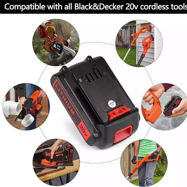 20V 2.5Ah Náhradná batéria pre Black&Decker LBX4020 LBXR20 LBXR20B LBXR20-OPE LBXR2020 LB20 LBX20 LB2X4020 - Image 4