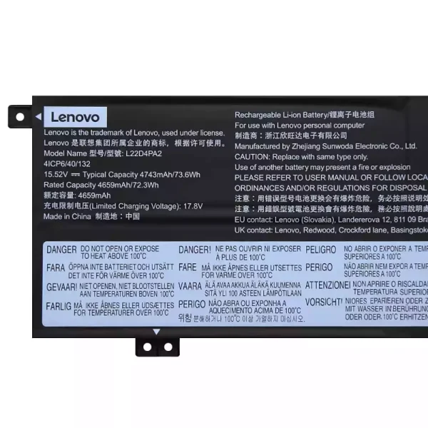 Batéria pre notebooku LENOVO L22C4PA2 L22D4PA2 L22M4PA2 - Image 3