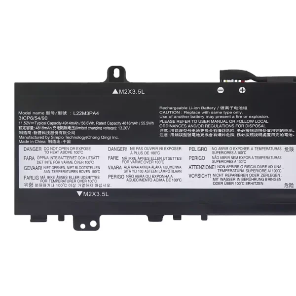 Batéria pre notebooku LENOVO L22M3PA4 L22B3PA4 L22C3PA4 L22B3PA3 L22C3PA3 L22M3PA3 - Image 3