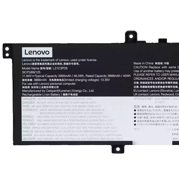 Batéria pre notebooku LENOVO L21C3PD5 L21L3PD5 L21M3PD5 - Image 3
