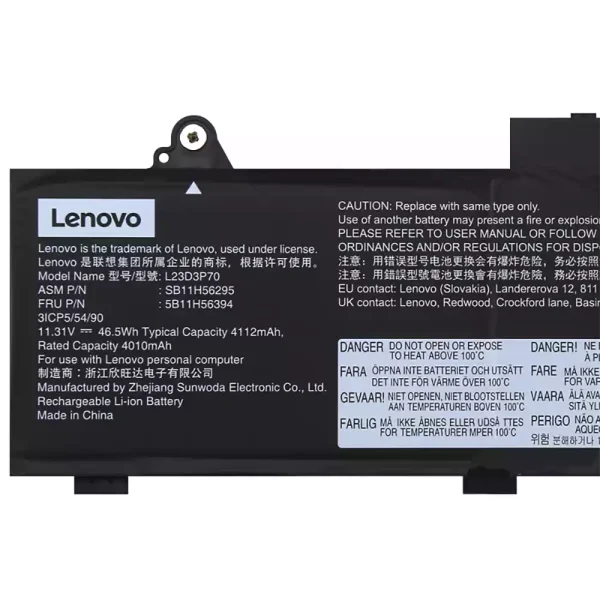 Batéria pre notebooku Lenovo L23D3P70 L23X3P70 L23M3P70 - Image 3