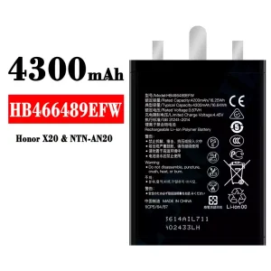 Batéria mobilného telefónu HB466489EFW pre HUAWEI Honor X20