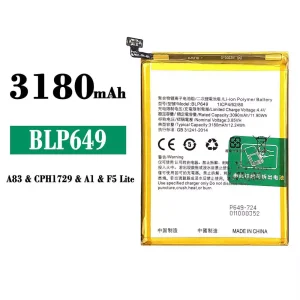 Batéria mobilného telefónu BLP649 pre OPPO A83 / A1 / F5 Lite / A83T