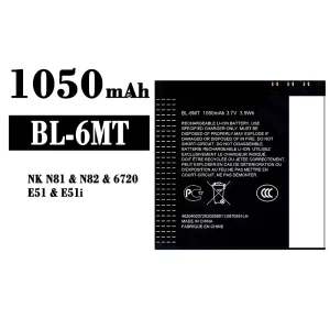 Batéria mobilného telefónu BL-6MT pre Nokia NK N81/N82/6720/E51/E51i