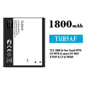 Batéria mobilného telefónu TliB5AF pre Alcatel TCL S800/One Touch 997D