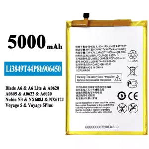 Batéria mobilného telefónu Li3849T44P8h906450 pre ZTE Blade A6/A6 Lite/Nubia N3/Voyage 5/Voyage 5 PLUS